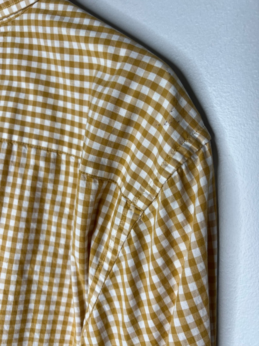 Tommy Hilfiger XL Yellow Gingham Button Down Shirt Classic Fit Cotton Preppy - Picture 7 of 10